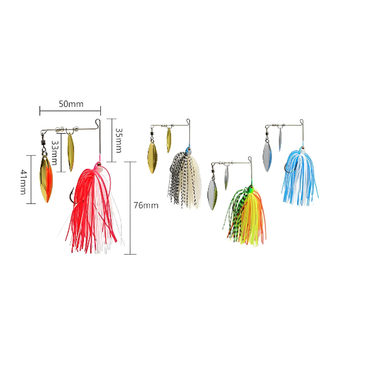 Señuelos Spinnerbait Pesca Doble Hoja Antienganche 3