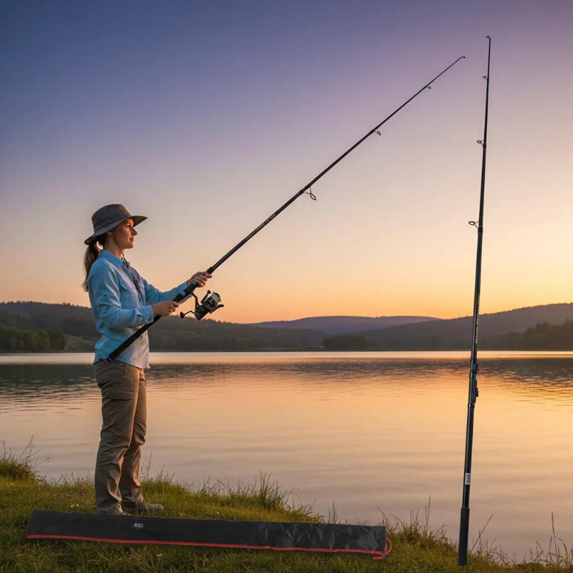 Caña de Pescar Telescópica Negra con Estuche 4