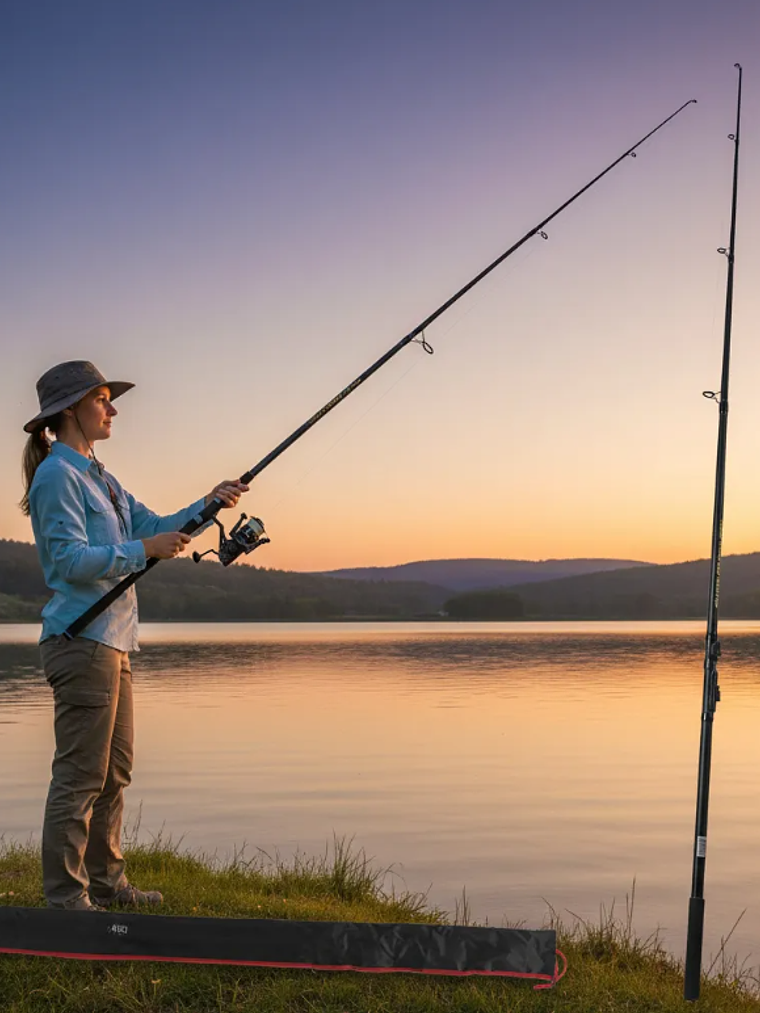 Caña de Pescar Telescópica Negra con Estuche 4