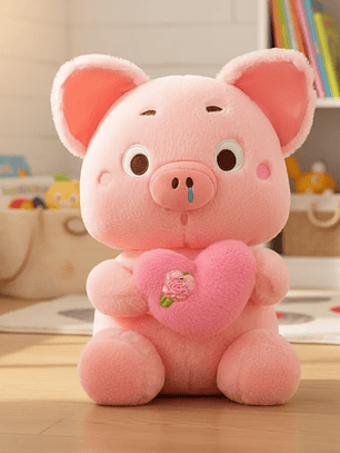 Peluche Chanchito Cerdito Rosado Con Corazón
