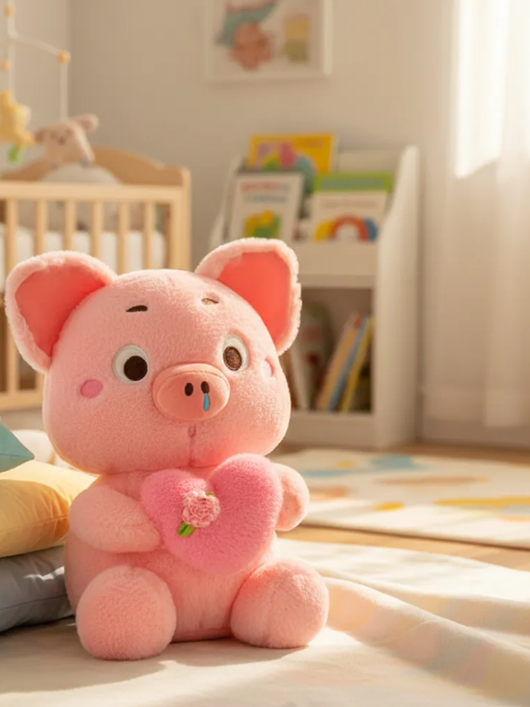 Peluche Chanchito Cerdito Rosado Con Corazón 3