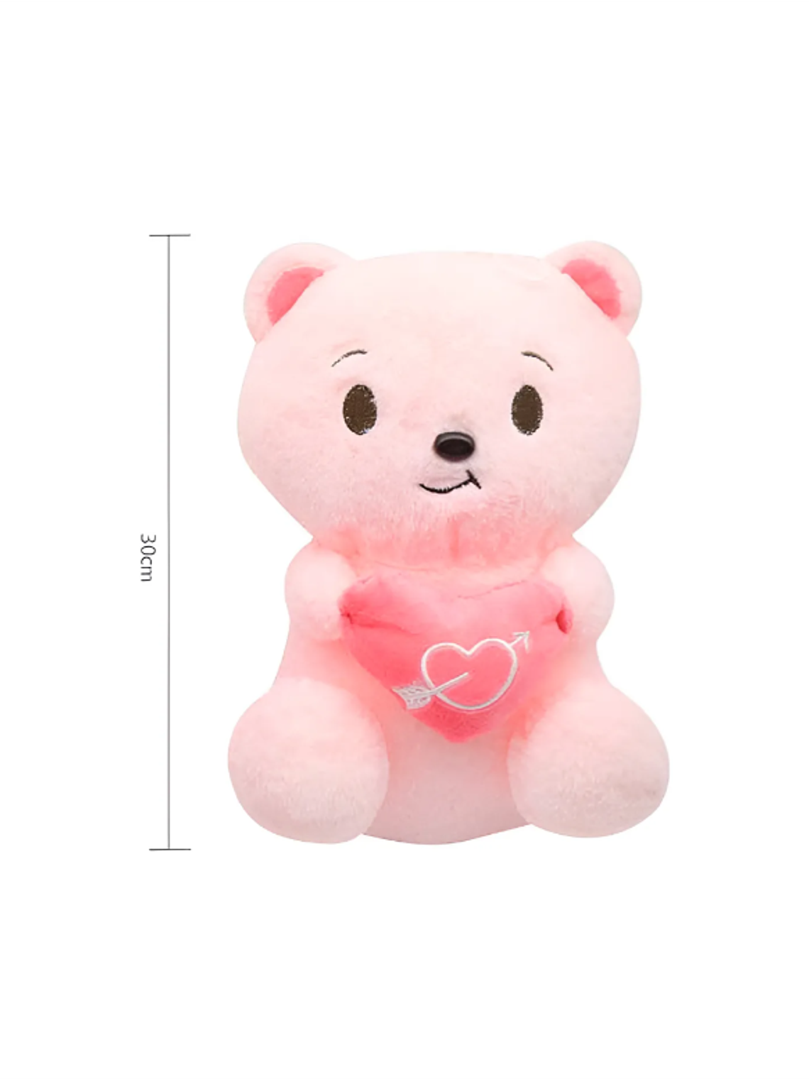 Oso De Peluche Rosado 30cm Con Corazón Regalo Enamorados 5