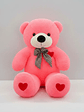 Oso de Peluche Rosado 20cm con Corazones y Lazo - Miniatura 4