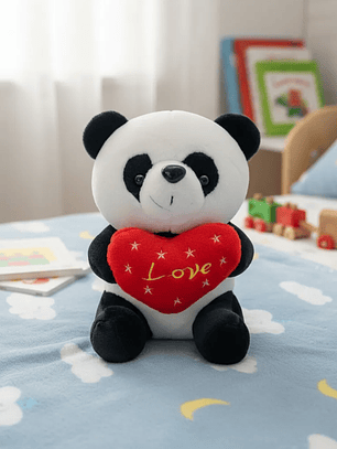 Peluche Oso Panda Con Corazón Love 20cm Regalo Amor