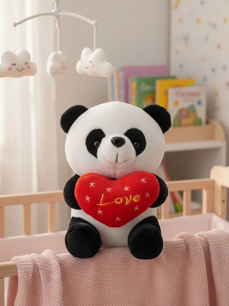 Peluche Oso Panda Con Corazón Love 20cm Regalo Amor 3
