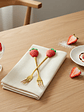 Set Tenedores De Postre Diseño Frutilla Dorados 16cm - Miniatura 3