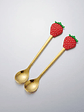 Set Cucharas De Postre Diseño Frutilla Acero Inoxidable - Miniatura 2