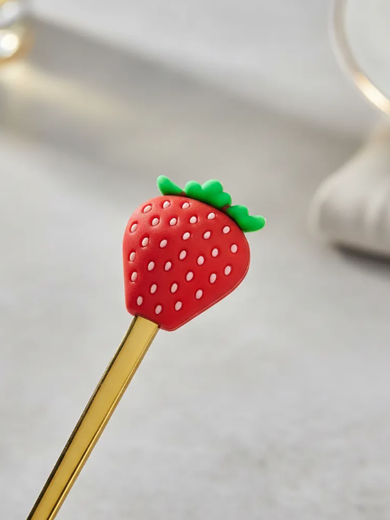 Set Cucharas De Postre Diseño Frutilla Acero Inoxidable 5