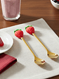 Set Cucharas De Postre Diseño Frutilla Acero Inoxidable - Miniatura 1