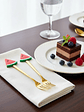 Set Tenedores De Postre Diseño Sandía Dorados 16cm - Miniatura 2