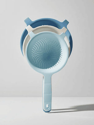 Set  Coladores Plásticos Apilables Con Mango Para Cocina