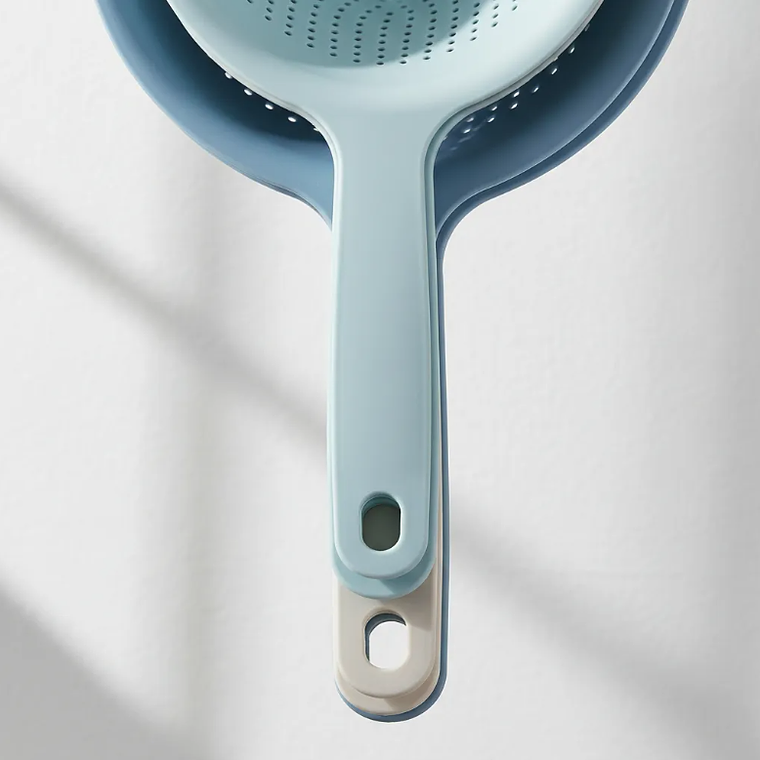 Set  Coladores Plásticos Apilables Con Mango Para Cocina 4