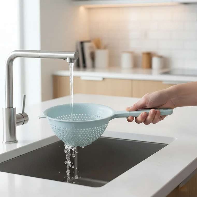 Set  Coladores Plásticos Apilables Con Mango Para Cocina 1