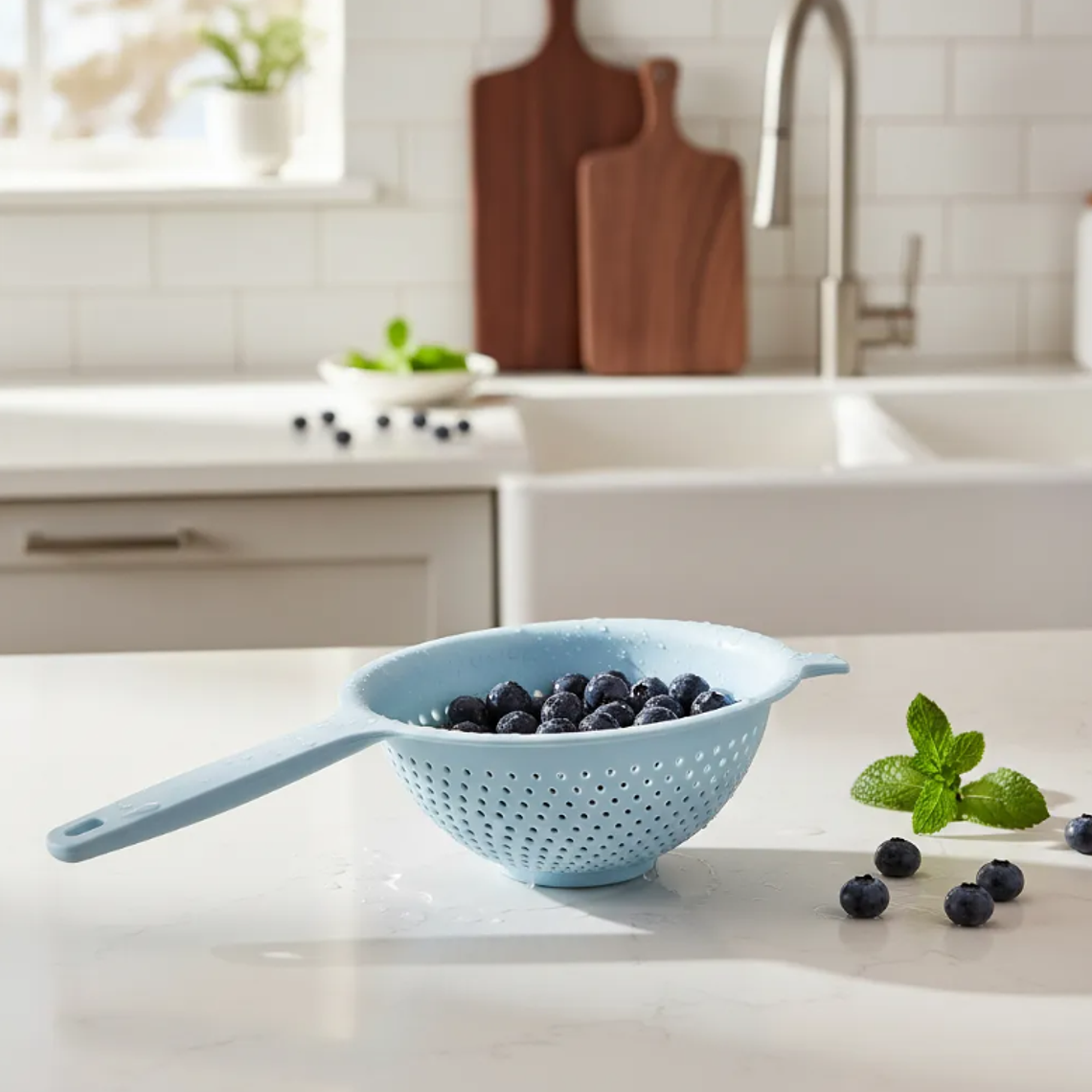 Set  Coladores Plásticos Apilables Con Mango Para Cocina 6