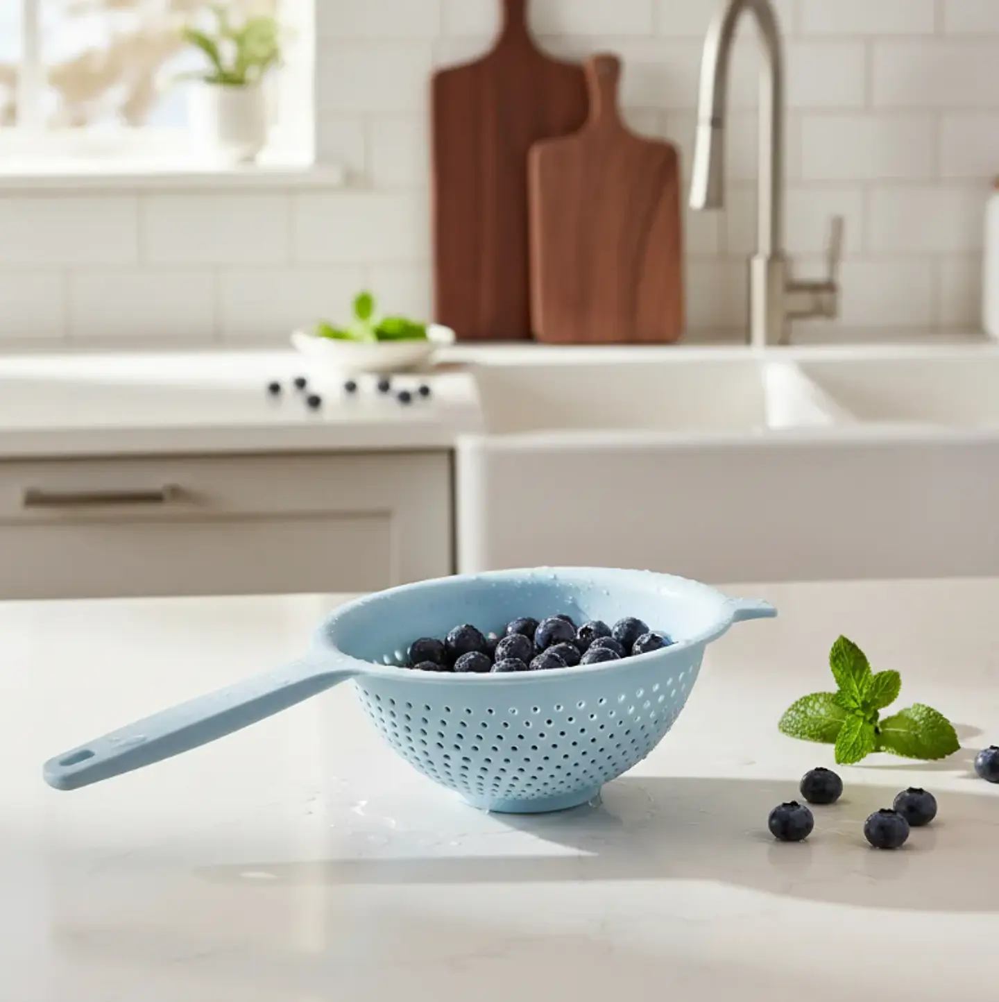 Set  Coladores Plásticos Apilables Con Mango Para Cocina 6