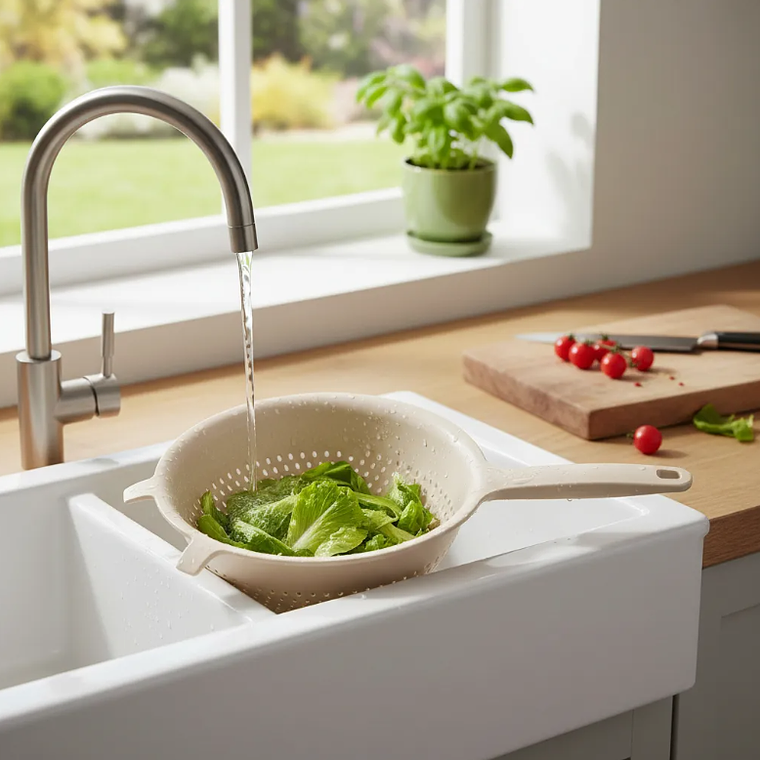 Set  Coladores Plásticos Apilables Con Mango Para Cocina 7