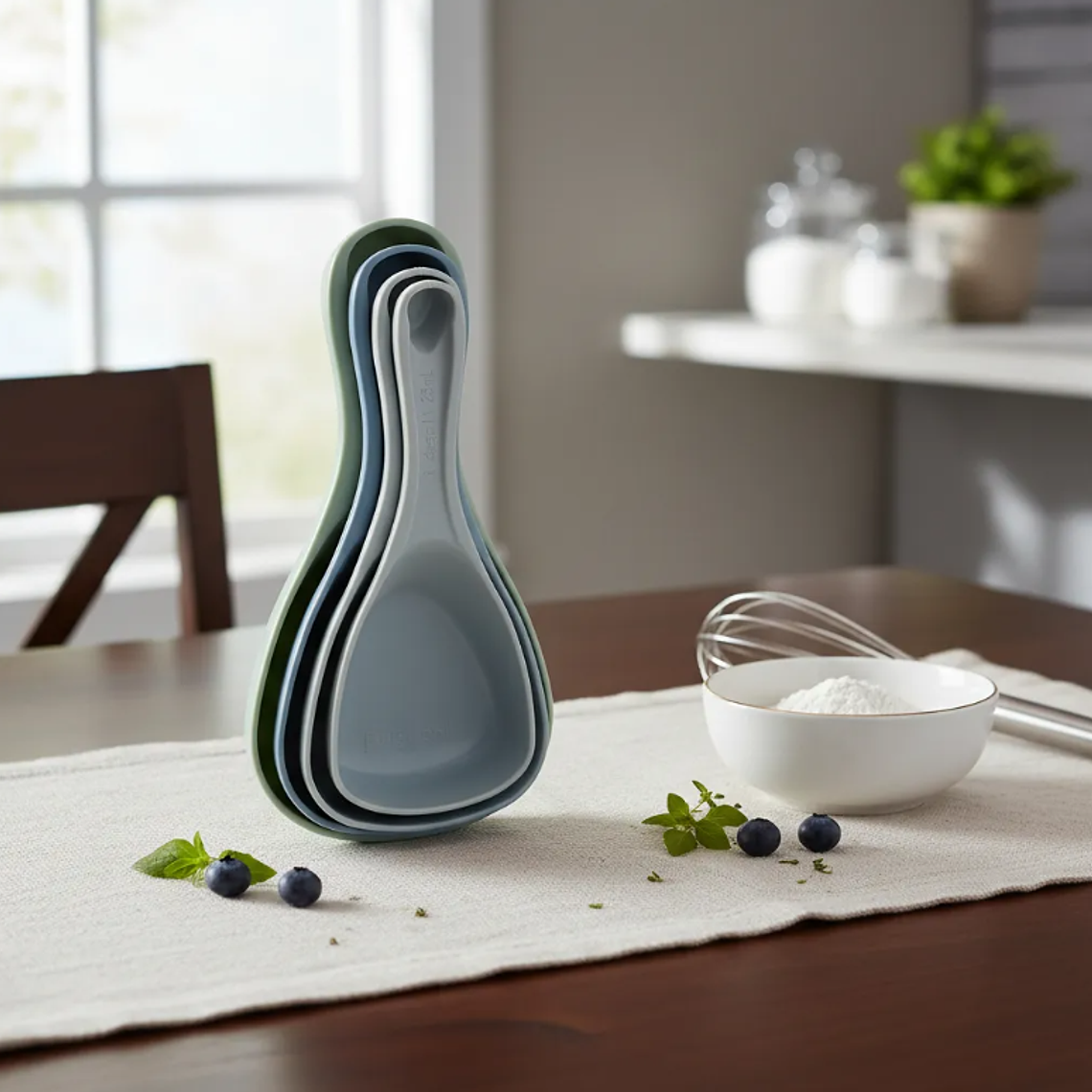 Set de cucharas medidoras apilables de plástico para cocina 3