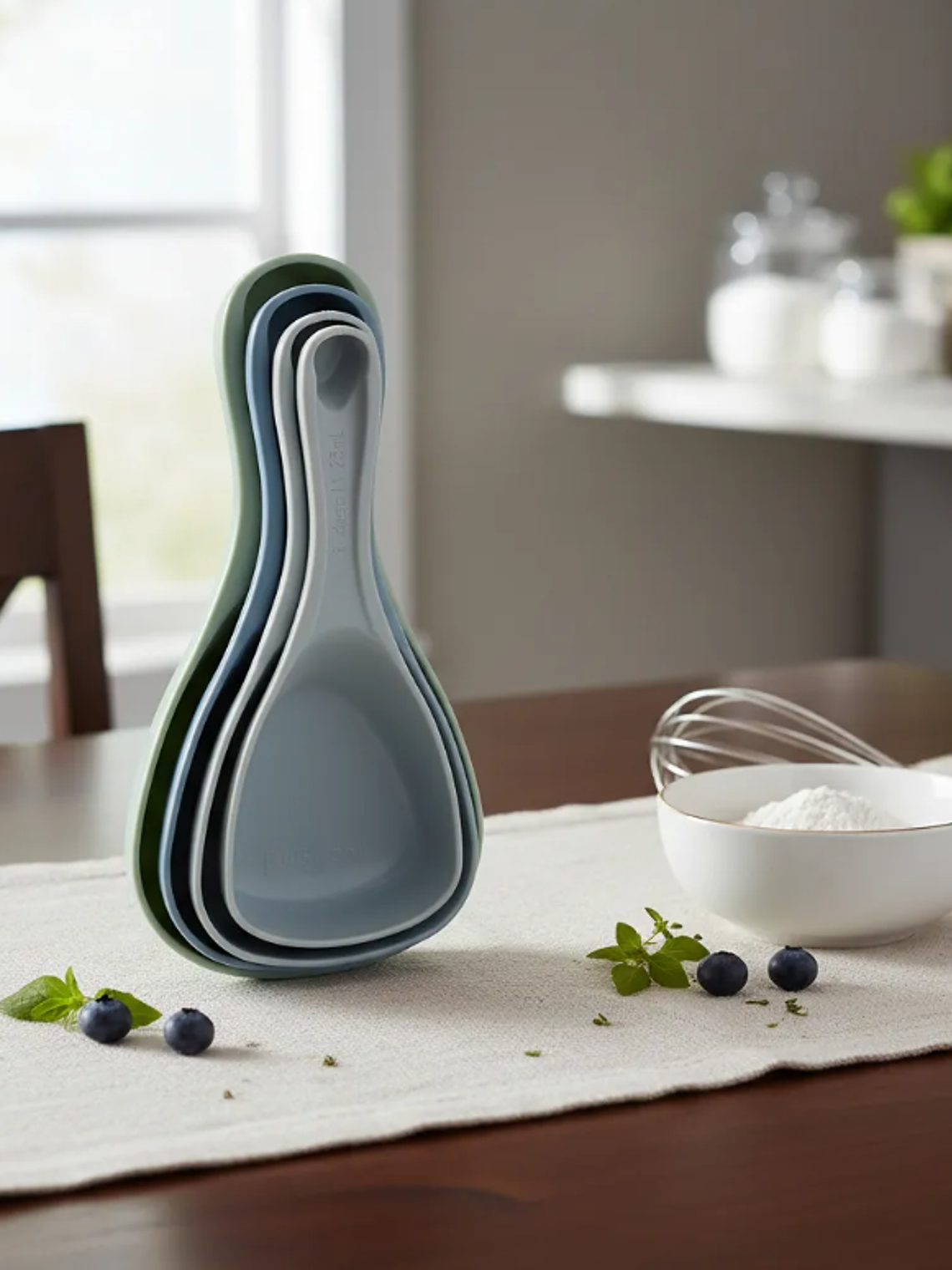 Set de cucharas medidoras apilables de plástico para cocina 3