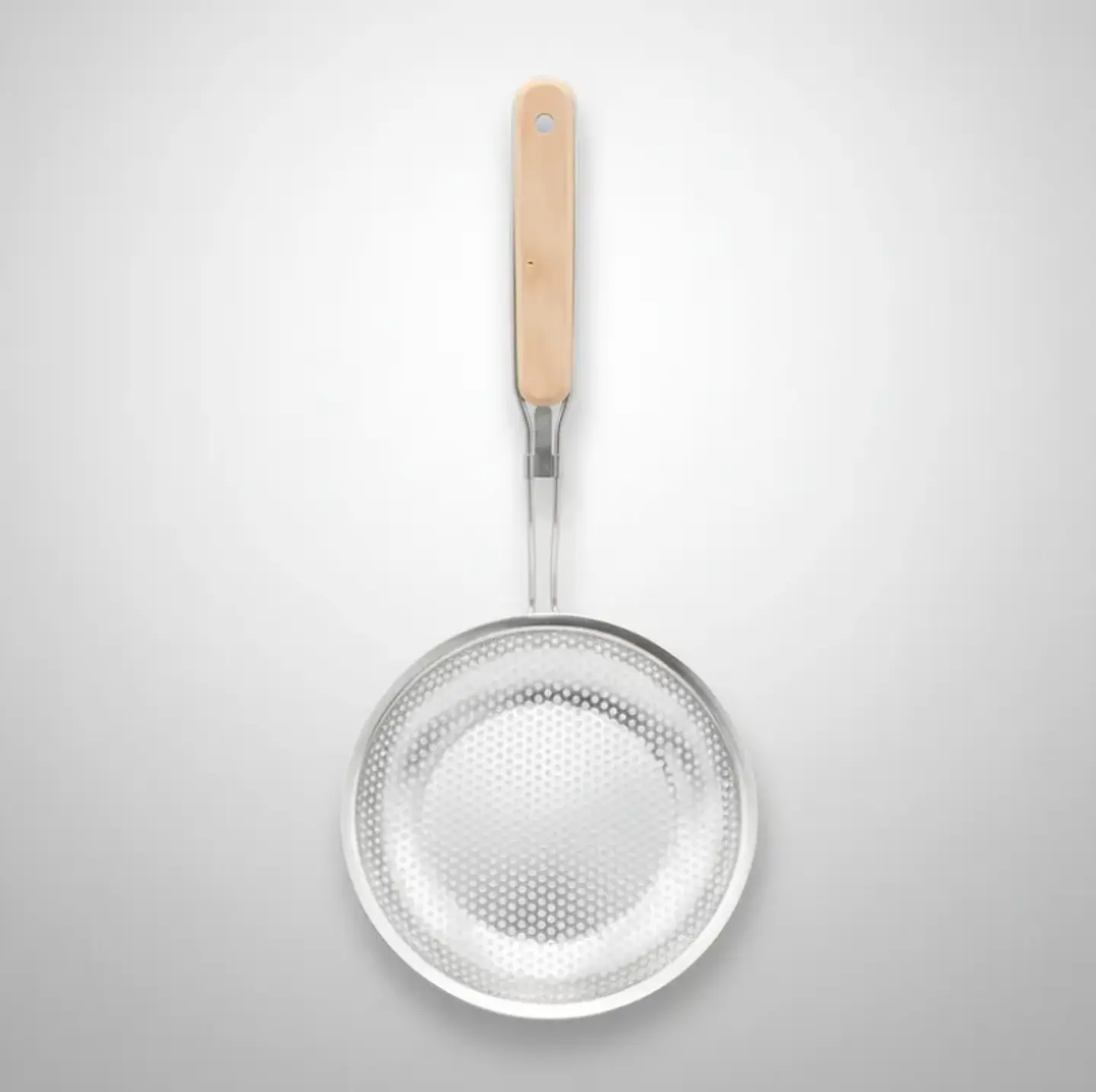 Colador Espumadera Acero Inoxidable Mango Madera 16cm Cocina 4