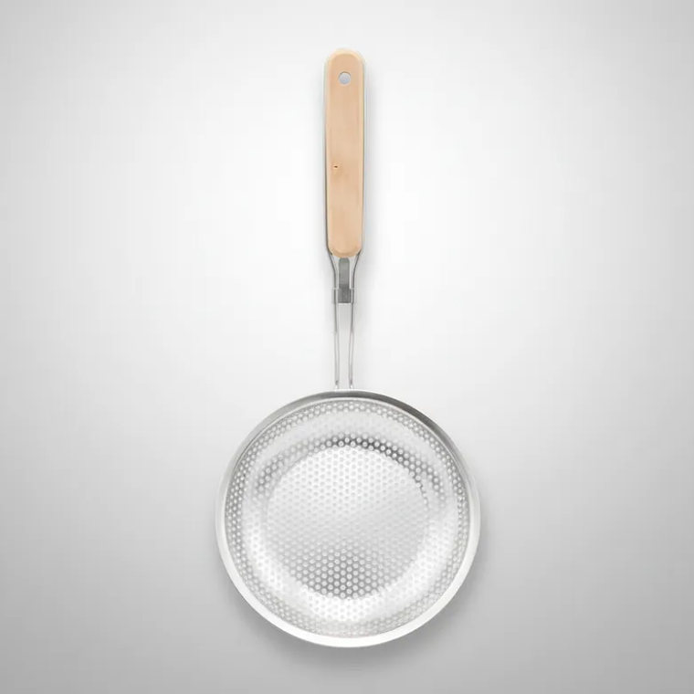 Colador Espumadera Acero Inoxidable Mango Madera 16cm Cocina 4