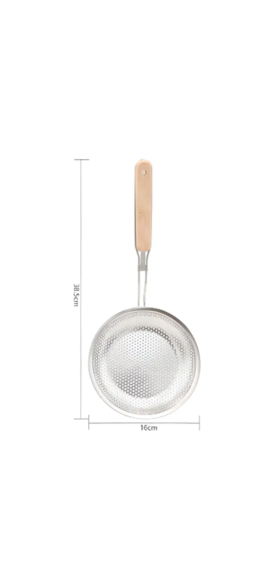 Colador Espumadera Acero Inoxidable Mango Madera 16cm Cocina 3
