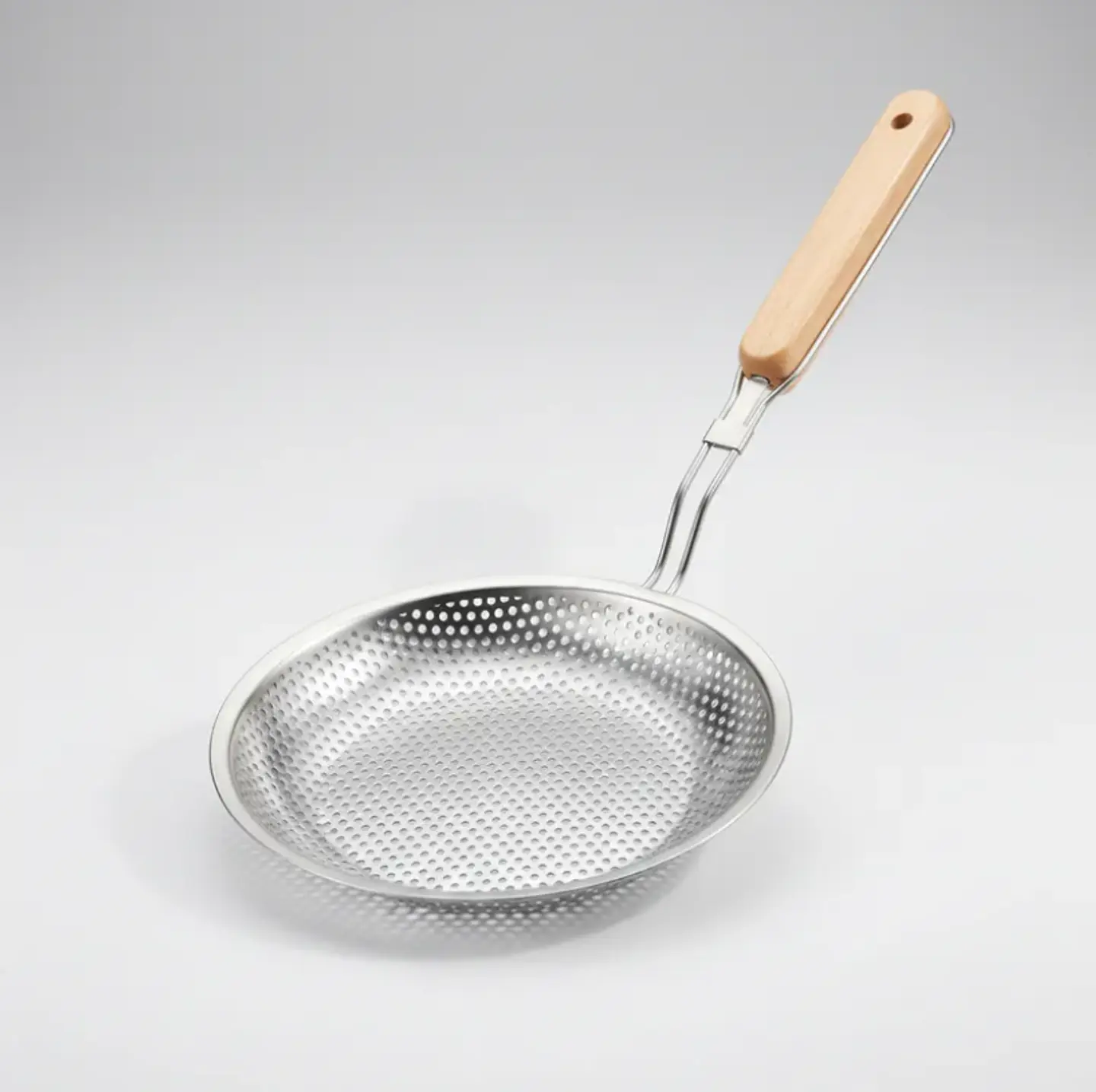 Colador Espumadera Acero Inoxidable Mango Madera 16cm Cocina 6