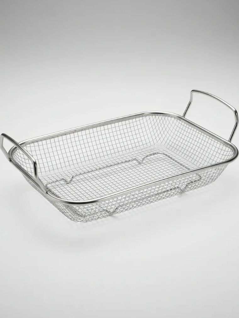 Canasto Cesta Freidora Escurridor De Acero Inoxidable Malla 2