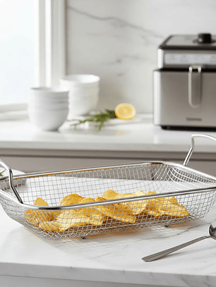 Canasto Cesta Freidora Escurridor De Acero Inoxidable Malla
