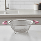 Colador de acero inoxidable con asas rosas 26cm cocina - Miniatura 2
