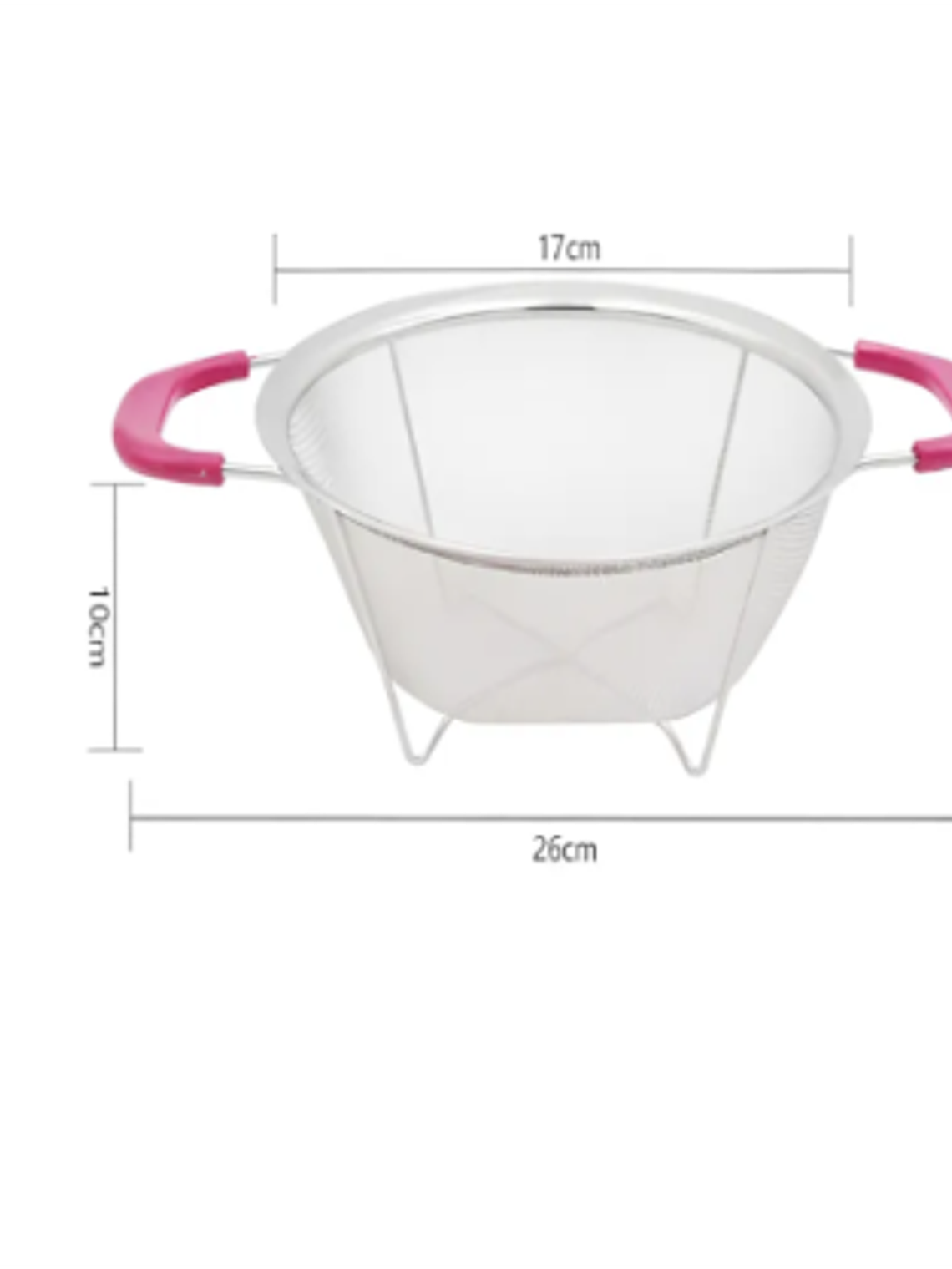 Colador de acero inoxidable con asas rosas 26cm cocina 7