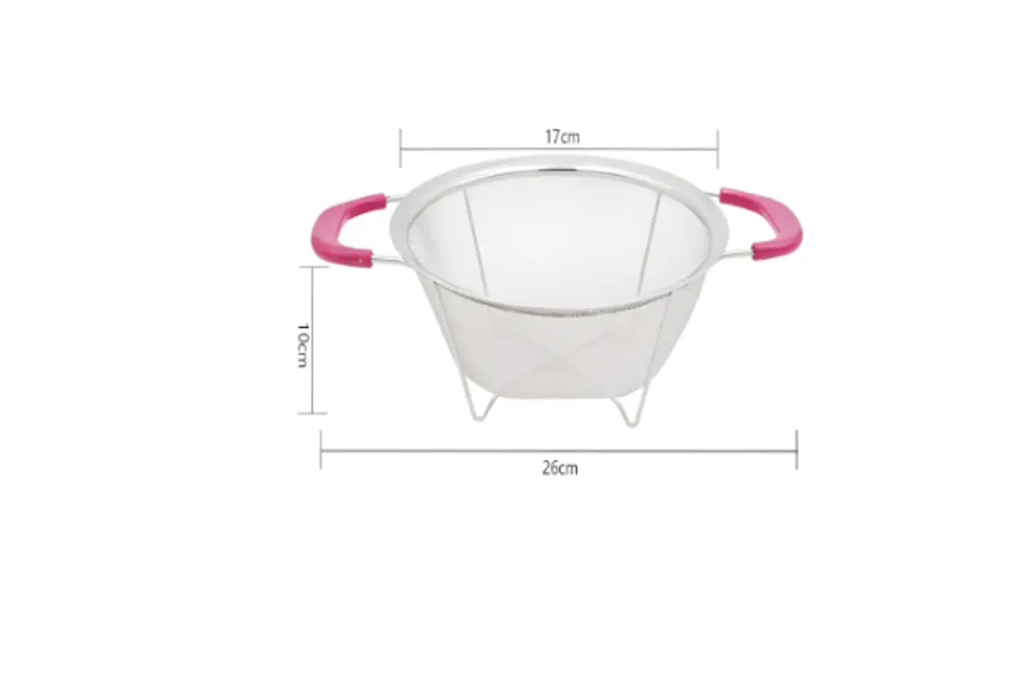 Colador de acero inoxidable con asas rosas 26cm cocina 7