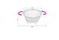 Colador de acero inoxidable con asas rosas 26cm cocina - Miniatura 7