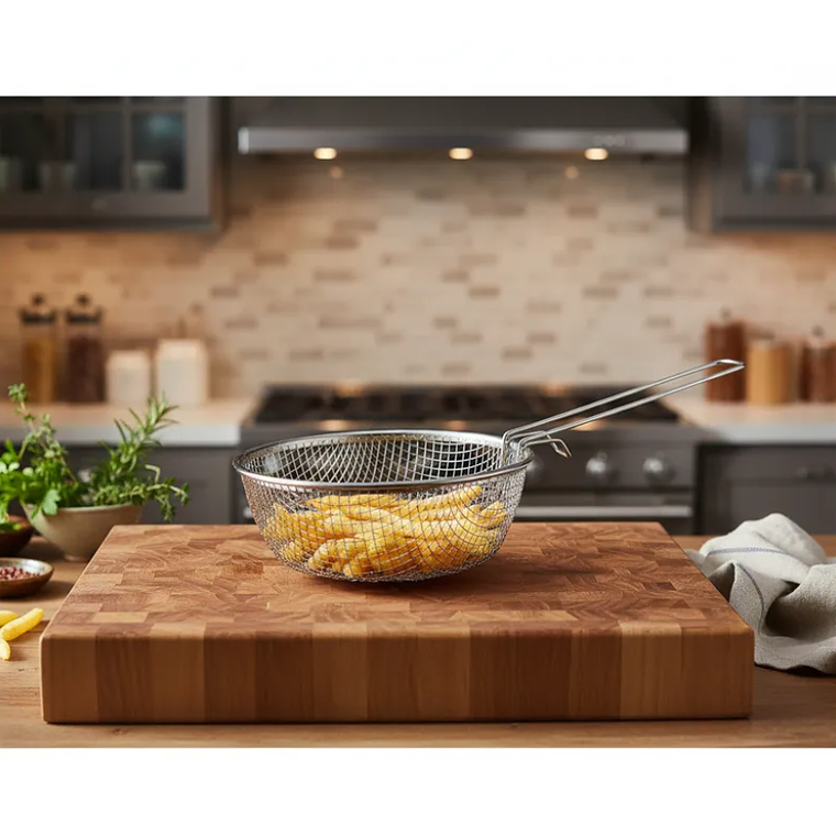 Canasto Freidor Colador De Acero Inoxidable Para Cocina 4