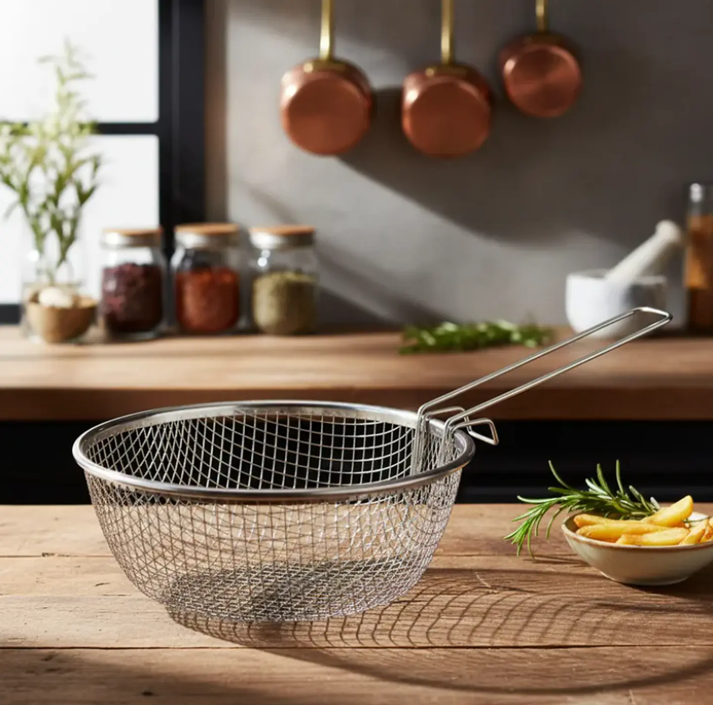 Canasto Freidor Colador De Acero Inoxidable Para Cocina 1