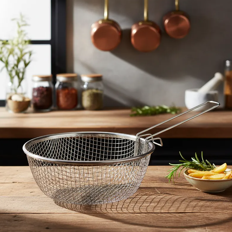 Canasto Freidor Colador De Acero Inoxidable Para Cocina 1