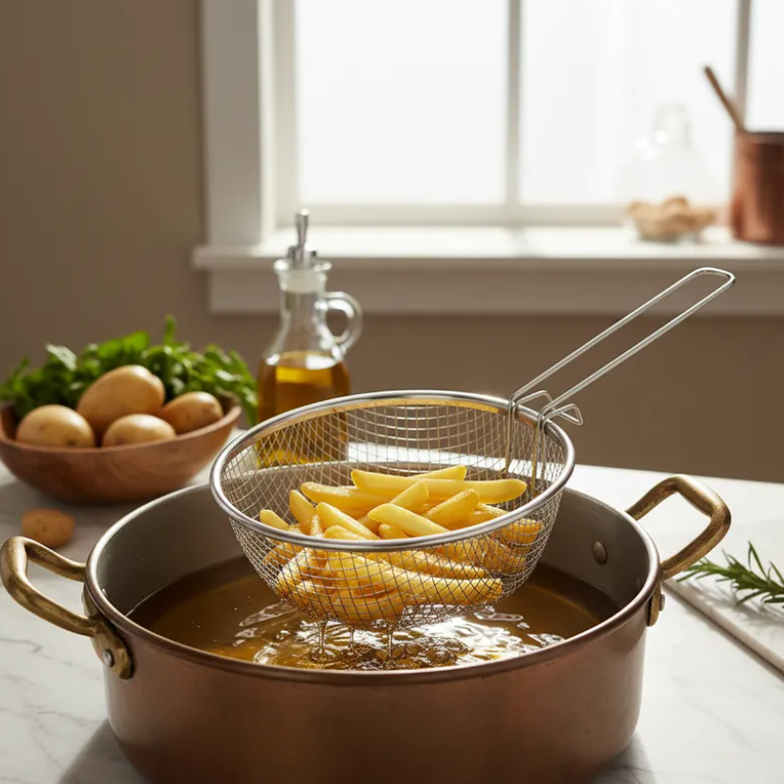 Canasto Freidor Colador De Acero Inoxidable Para Cocina 8