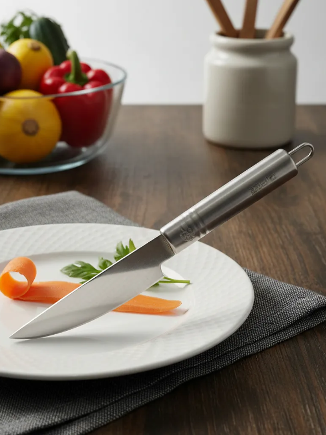 Cuchillo Pelador Curvo Acero Inoxidable Para Verduras 4