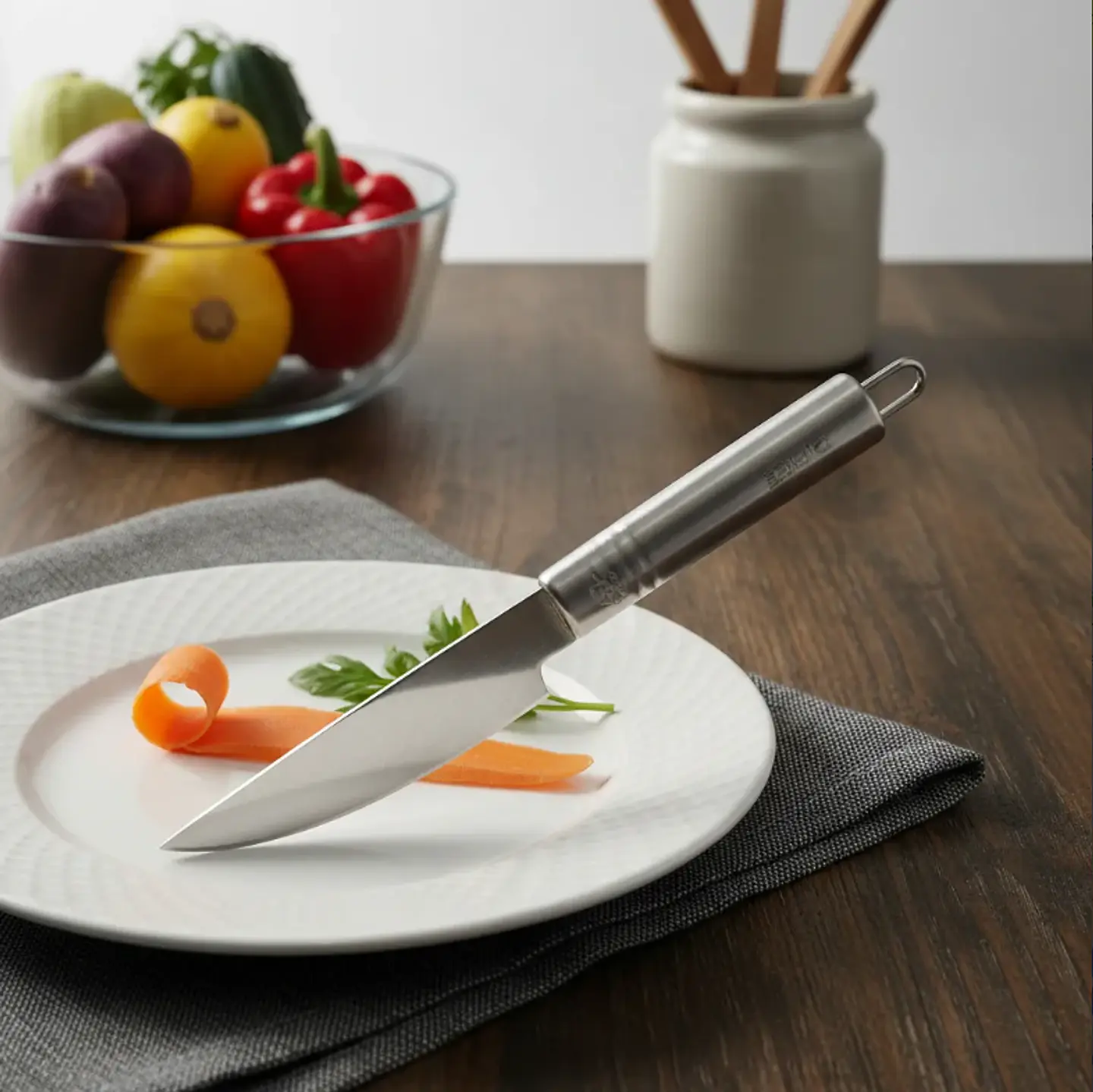 Cuchillo Pelador Curvo Acero Inoxidable Para Verduras 4
