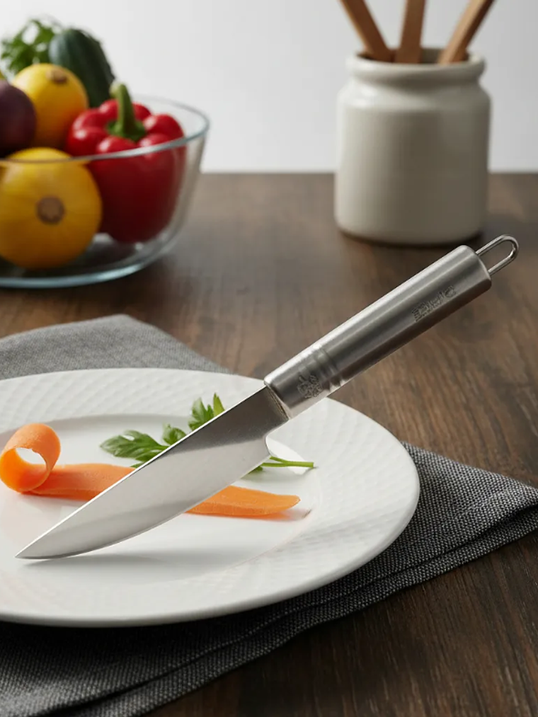 Cuchillo Pelador Curvo Acero Inoxidable Para Verduras 4
