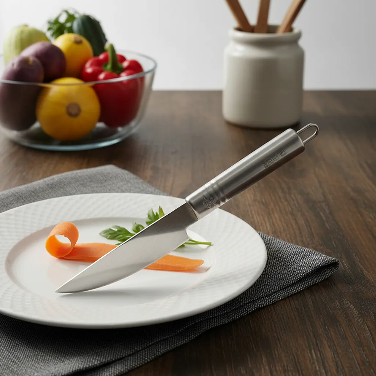 Cuchillo Pelador Curvo Acero Inoxidable Para Verduras 4