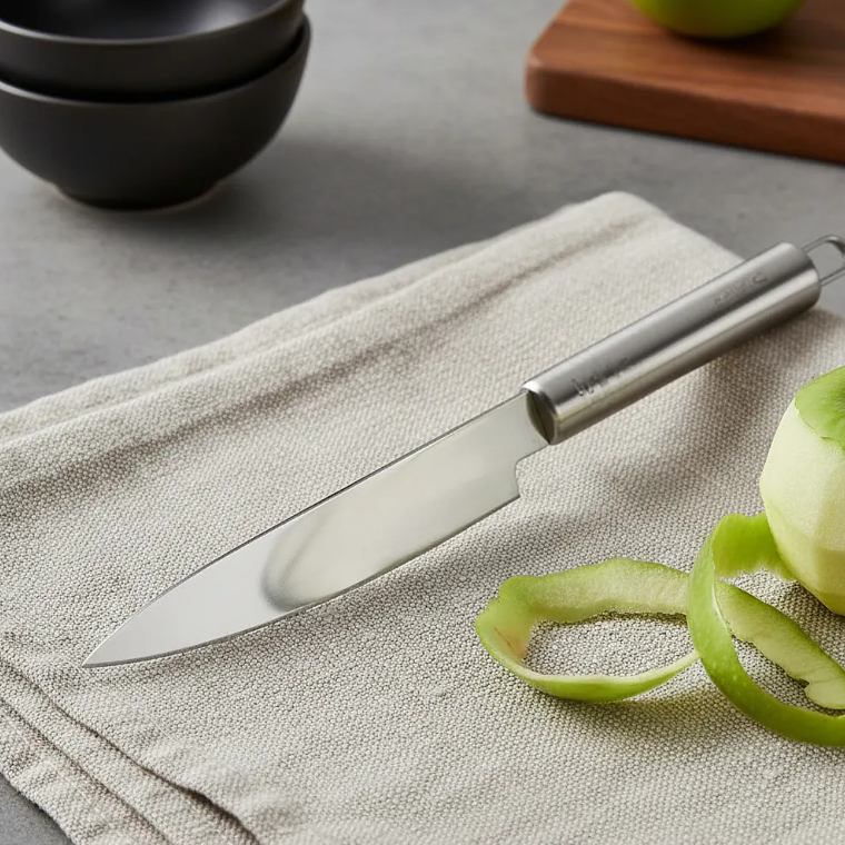 Cuchillo Pelador Curvo Acero Inoxidable Para Verduras 1