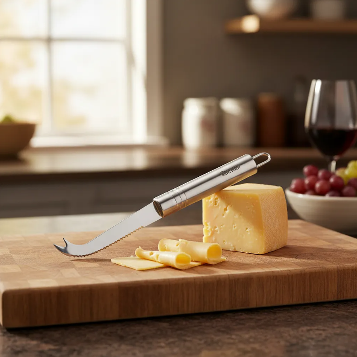 Cuchillo Para Queso Richer Acero Inoxidable Multiuso 22.5cm 8