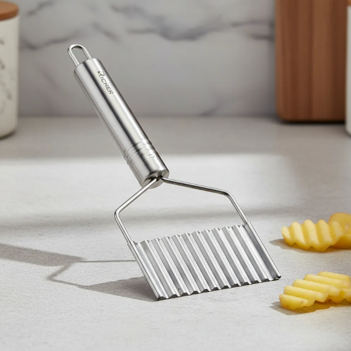  Cortador de papas ondulado acero inoxidable 4