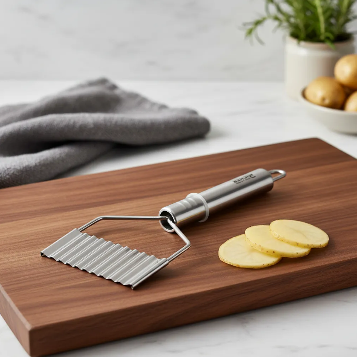  Cortador de papas ondulado acero inoxidable 6