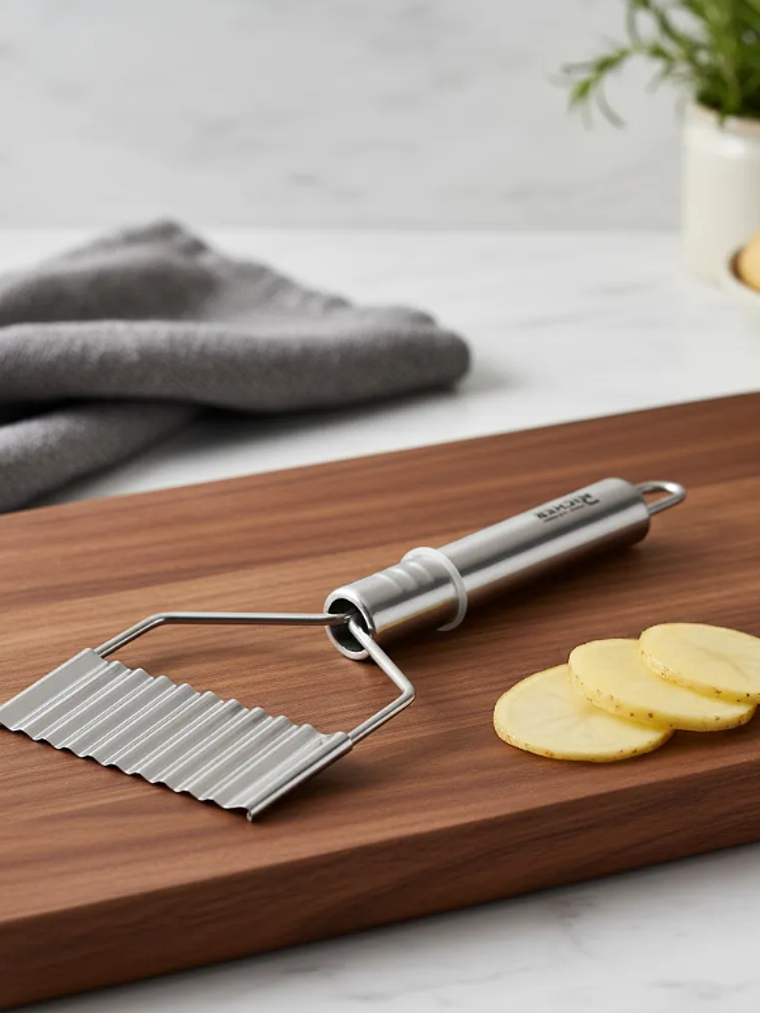  Cortador de papas ondulado acero inoxidable 6