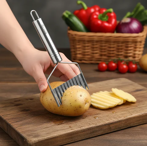  Cortador de papas ondulado acero inoxidable