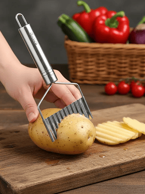  Cortador de papas ondulado acero inoxidable