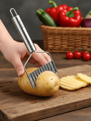 Cortador de papas ondulado acero inoxidable