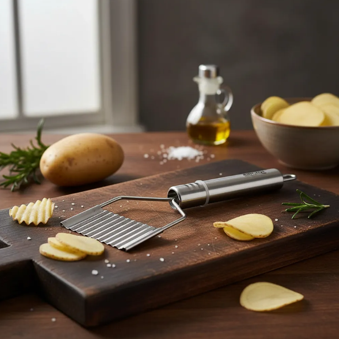  Cortador de papas ondulado acero inoxidable 3