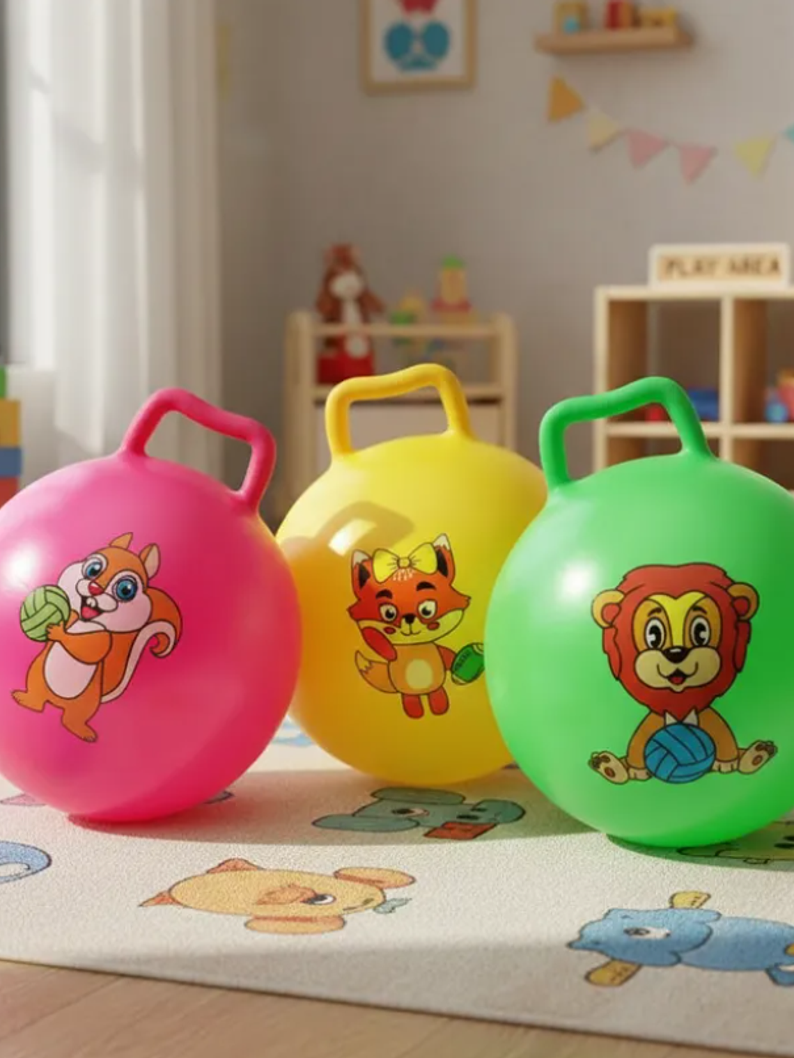 Pelota Saltarína Canguro Inflable Juguete Para Niños 25cm 4